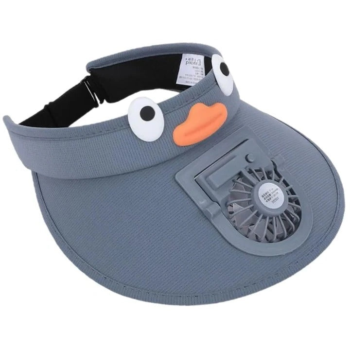 Kids Shield Hat With Solar-Powered Fan And UV Protection, Lightweight Outdoor Fun
