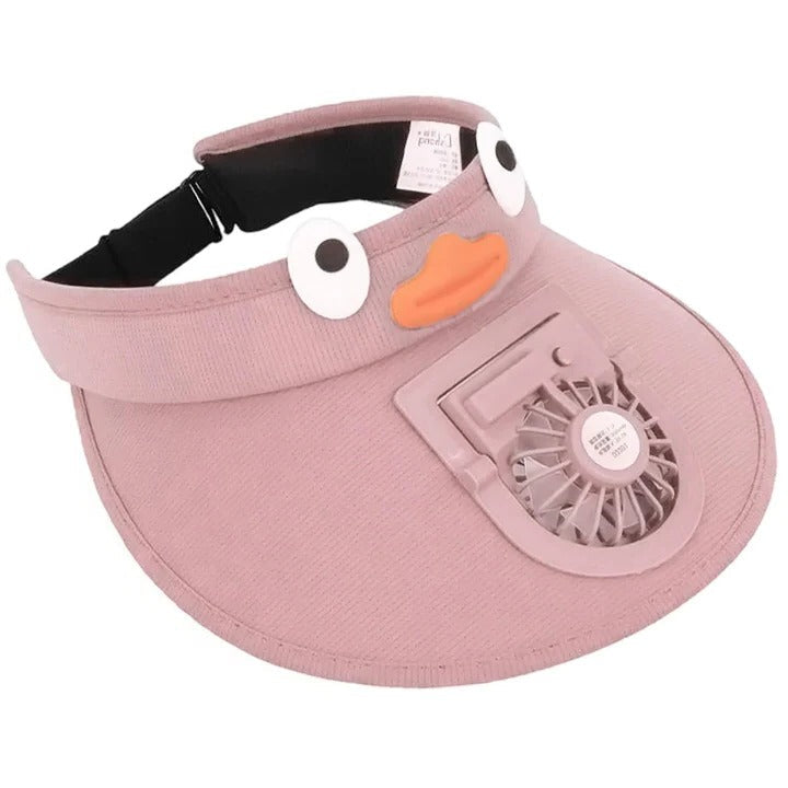 Kids Shield Hat With Solar-Powered Fan And UV Protection, Lightweight Outdoor Fun