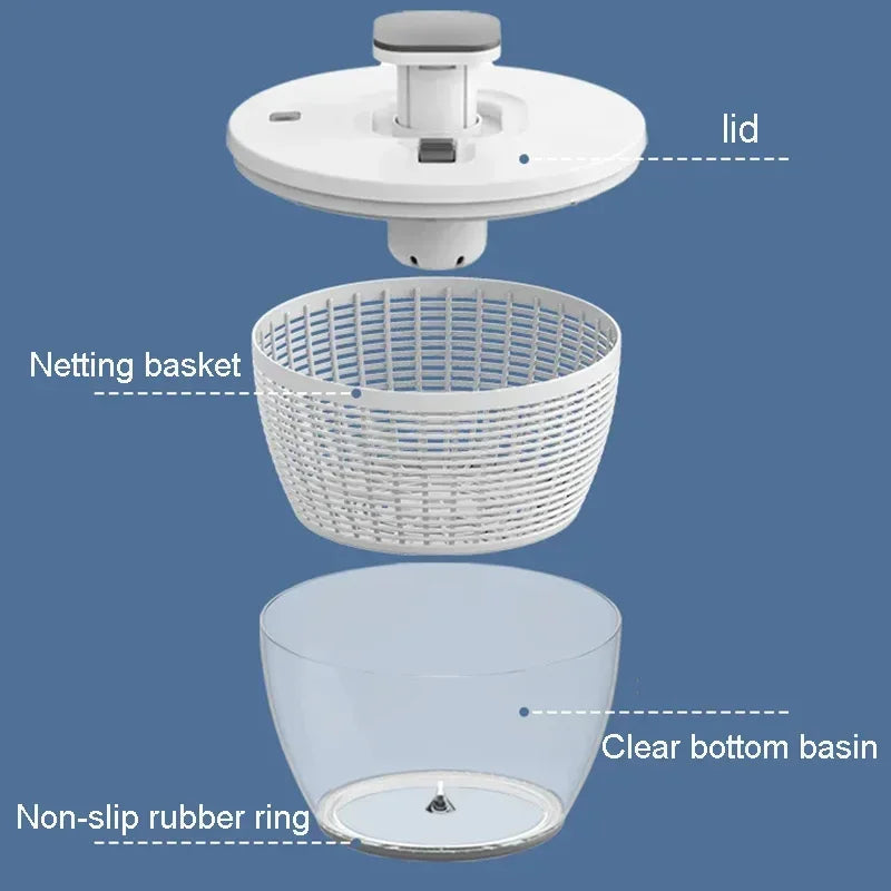 Kitchen Essentials One-Handed Spinner For Easy Drying Of Fresh Greens