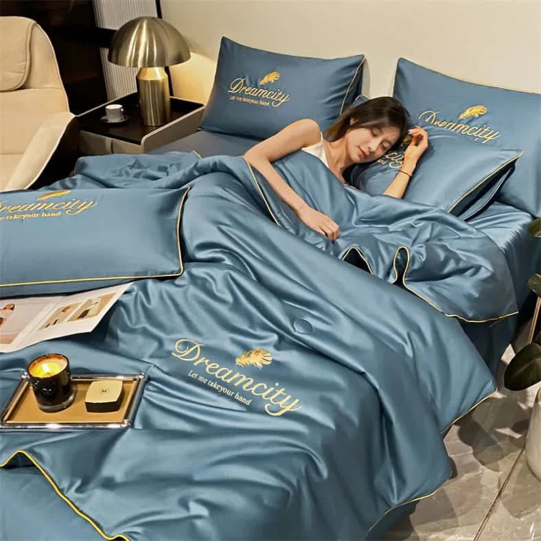 KühlTraum Ice-Silk Cooling Duvet For Hot Nights Breathable Lightweight Sleep Comfort