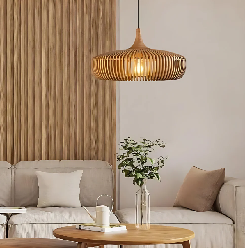 Hinori Solid Wood Pendant Light With Japandi Charm For Warm Glow