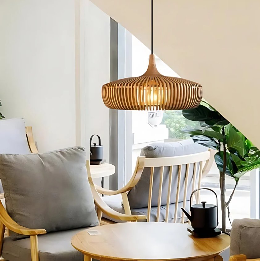 Hinori Solid Wood Pendant Light With Japandi Charm For Warm Glow