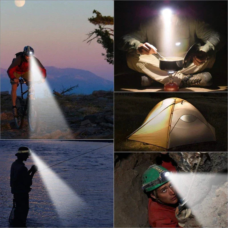Rechargeable LED Headlamp With Zoom Waterproof For All Weather Use