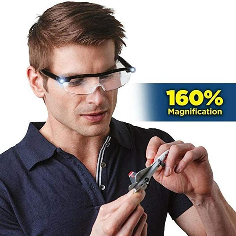 LED Reading Magnifier Glasses With Adjustable Light For Clear Vision