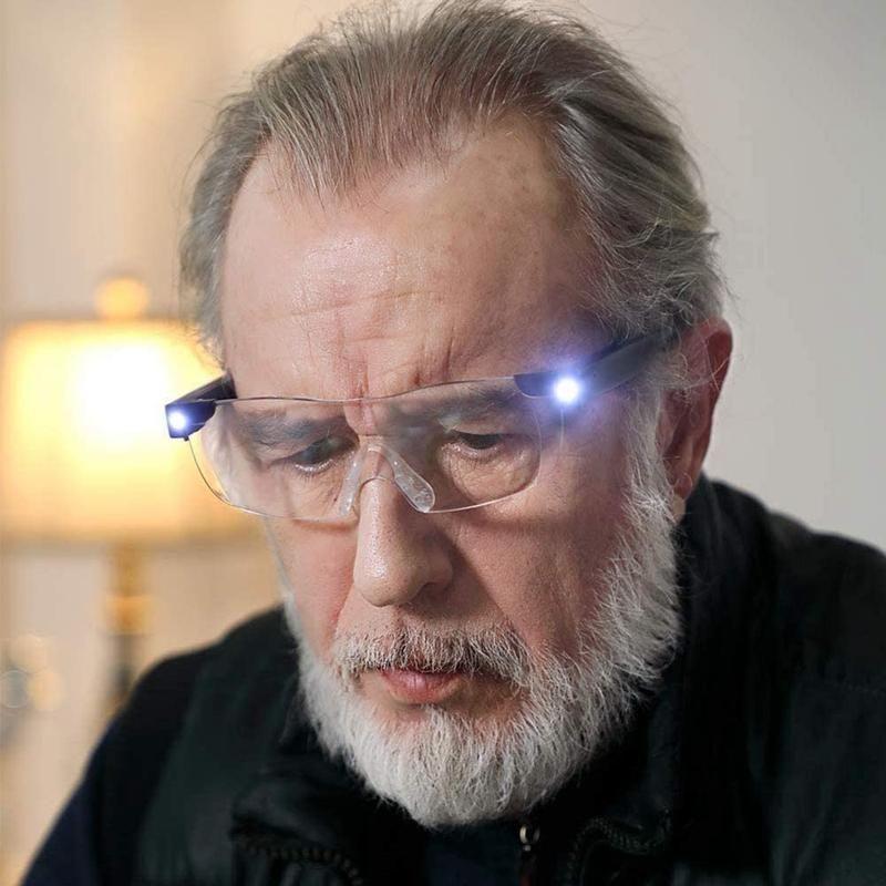 LED Reading Magnifier Glasses With Adjustable Light For Clear Vision