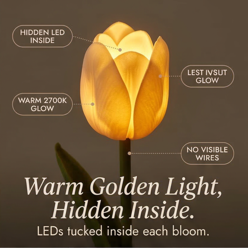 LED Tulip Bouquet Light With Auto Timer For A Warm Year Round Glow