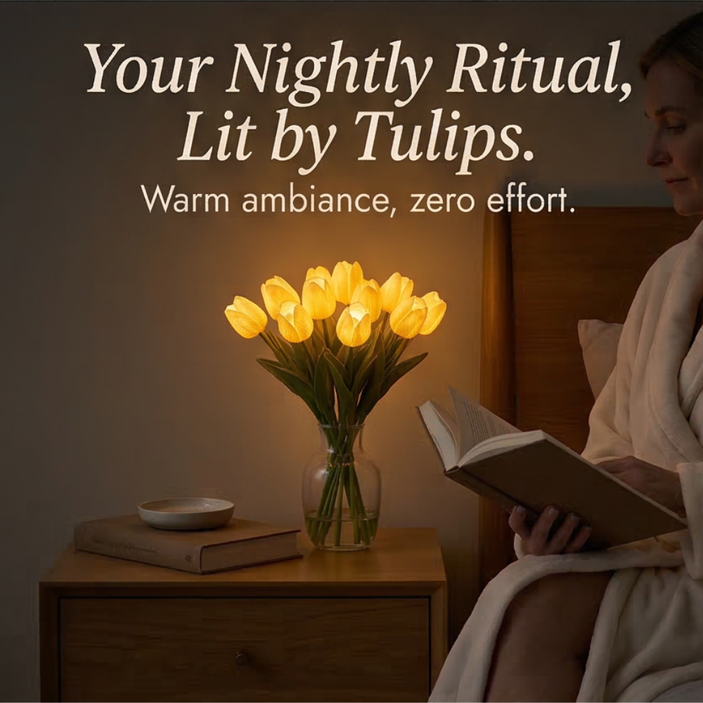 LED Tulip Bouquet Light With Auto Timer For A Warm Year Round Glow