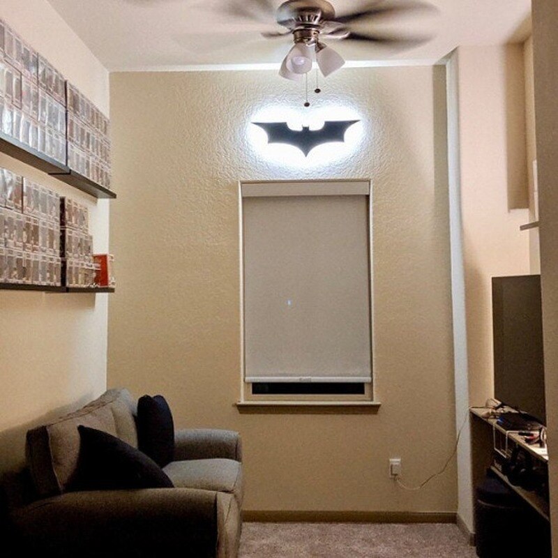 Modern Batman Wall Light With Color Changing LEDs And Wireless Remote