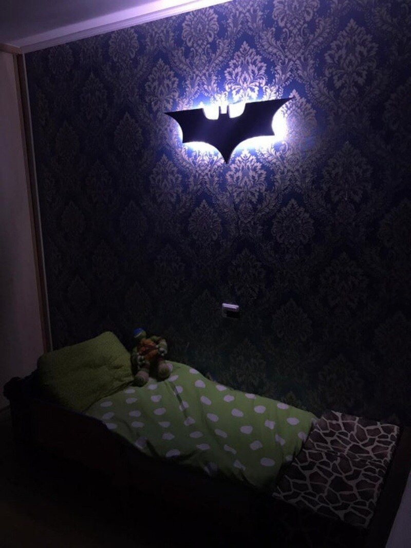 Modern Batman Wall Light With Color Changing LEDs And Wireless Remote
