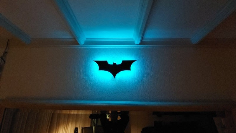 Modern Batman Wall Light With Color Changing LEDs And Wireless Remote