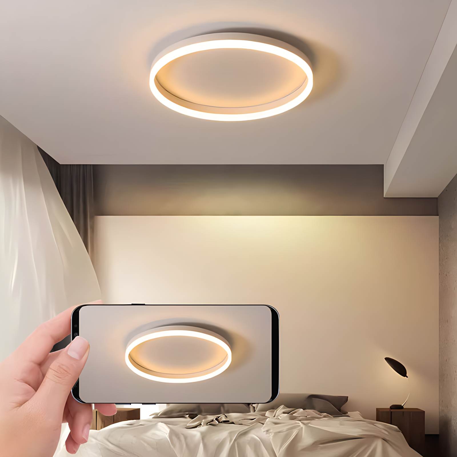 Nordic Circular LED Ceiling Light For Bedroom Decor