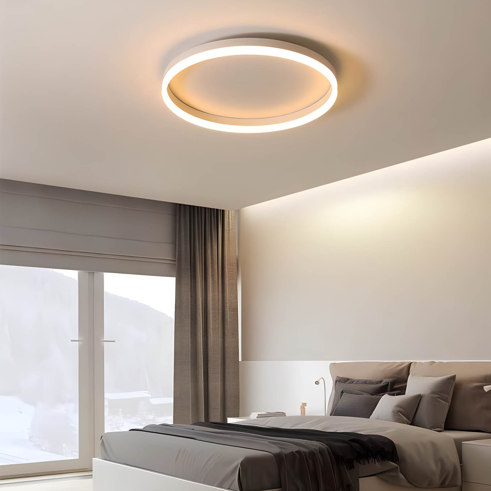 Nordic Circular LED Ceiling Light For Bedroom Decor