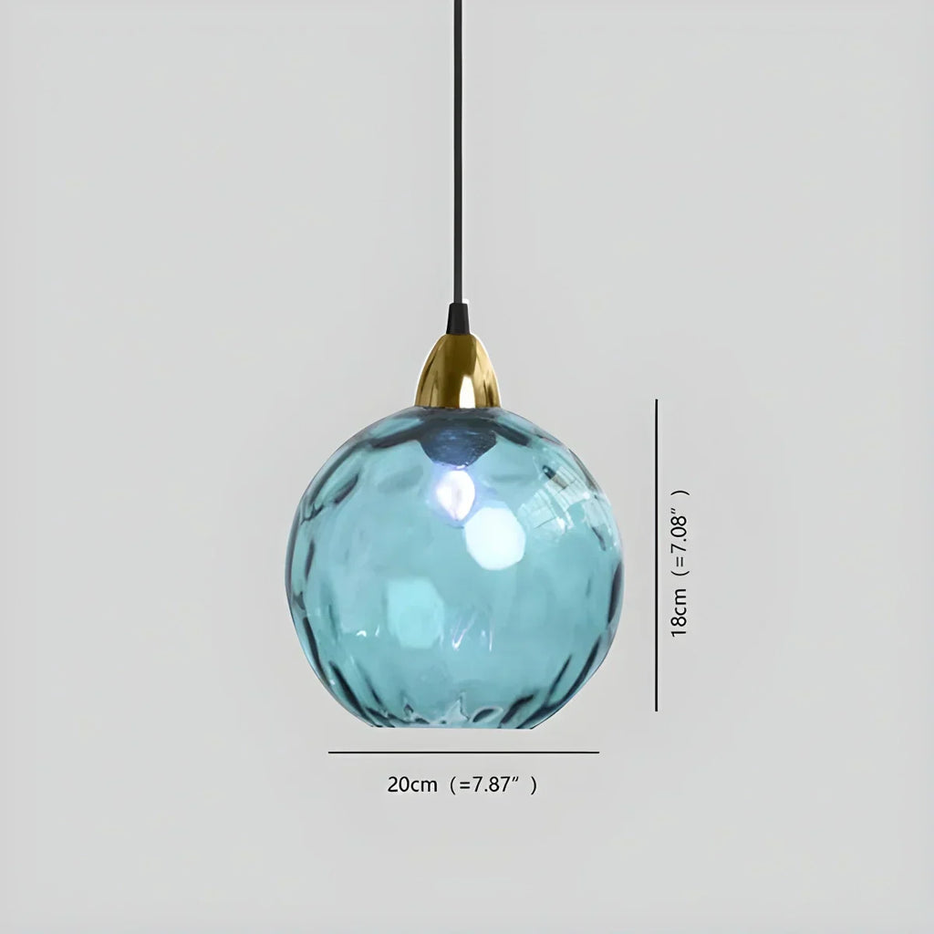 Vivid Glass Orb Pendant Light In Living Room Ceiling