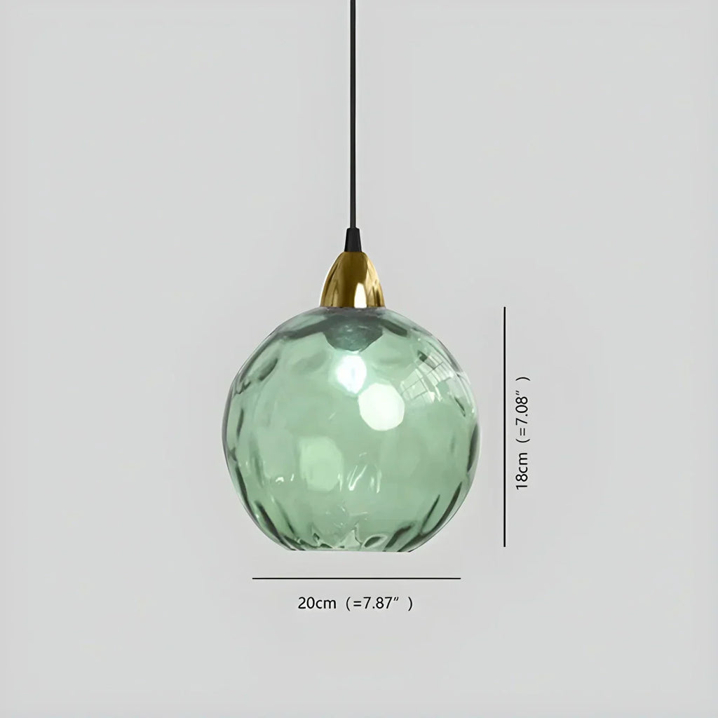 Vivid Glass Orb Pendant Light In Living Room Ceiling