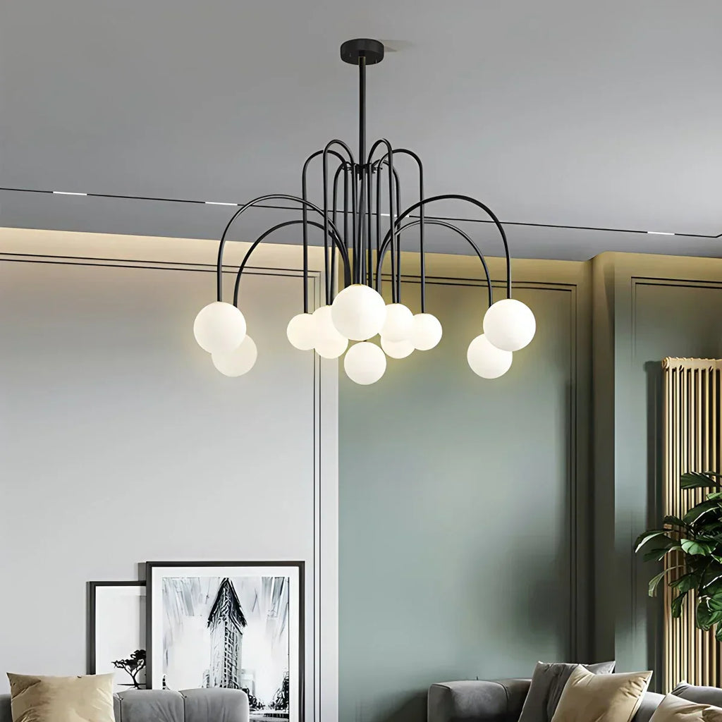 Avi Glass Chandelier With Double Layer Design Contemporary Ceiling Light