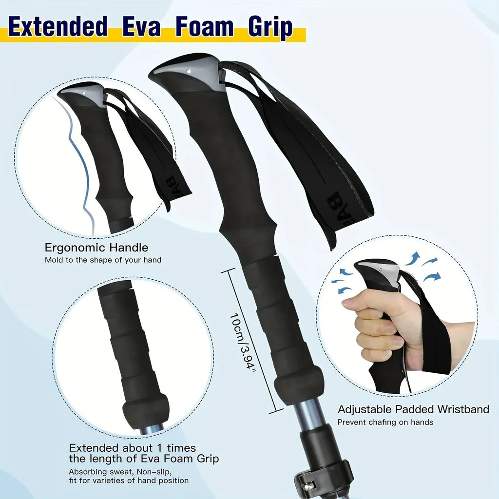 Featherweight Carbon Fiber Trekking Poles With Quick Lock System