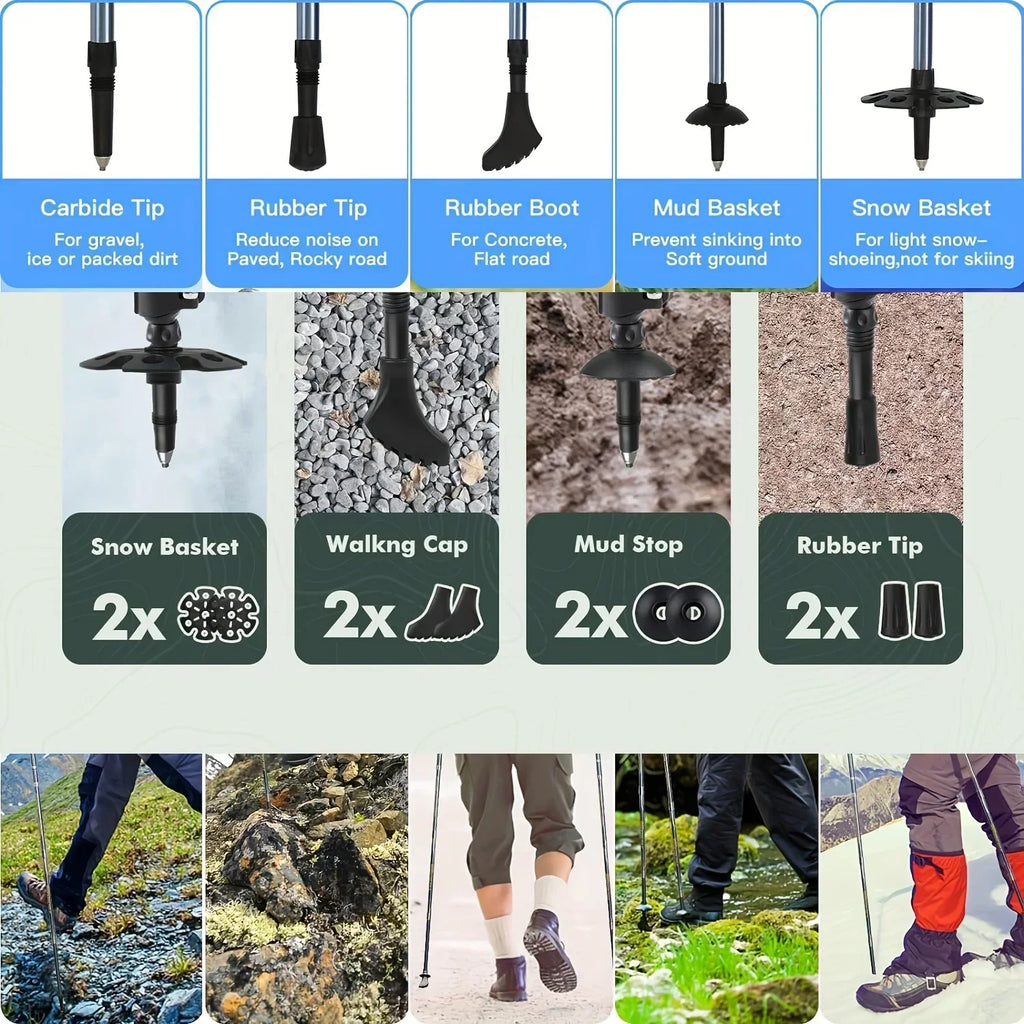 Featherweight Carbon Fiber Trekking Poles With Quick Lock System