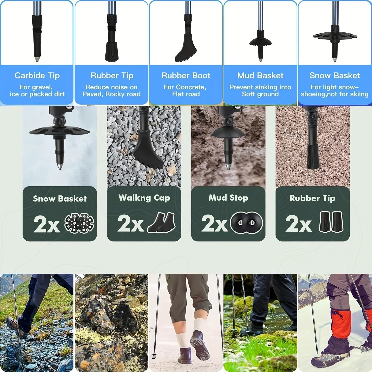 Featherweight Carbon Fiber Trekking Poles With Quick Lock System