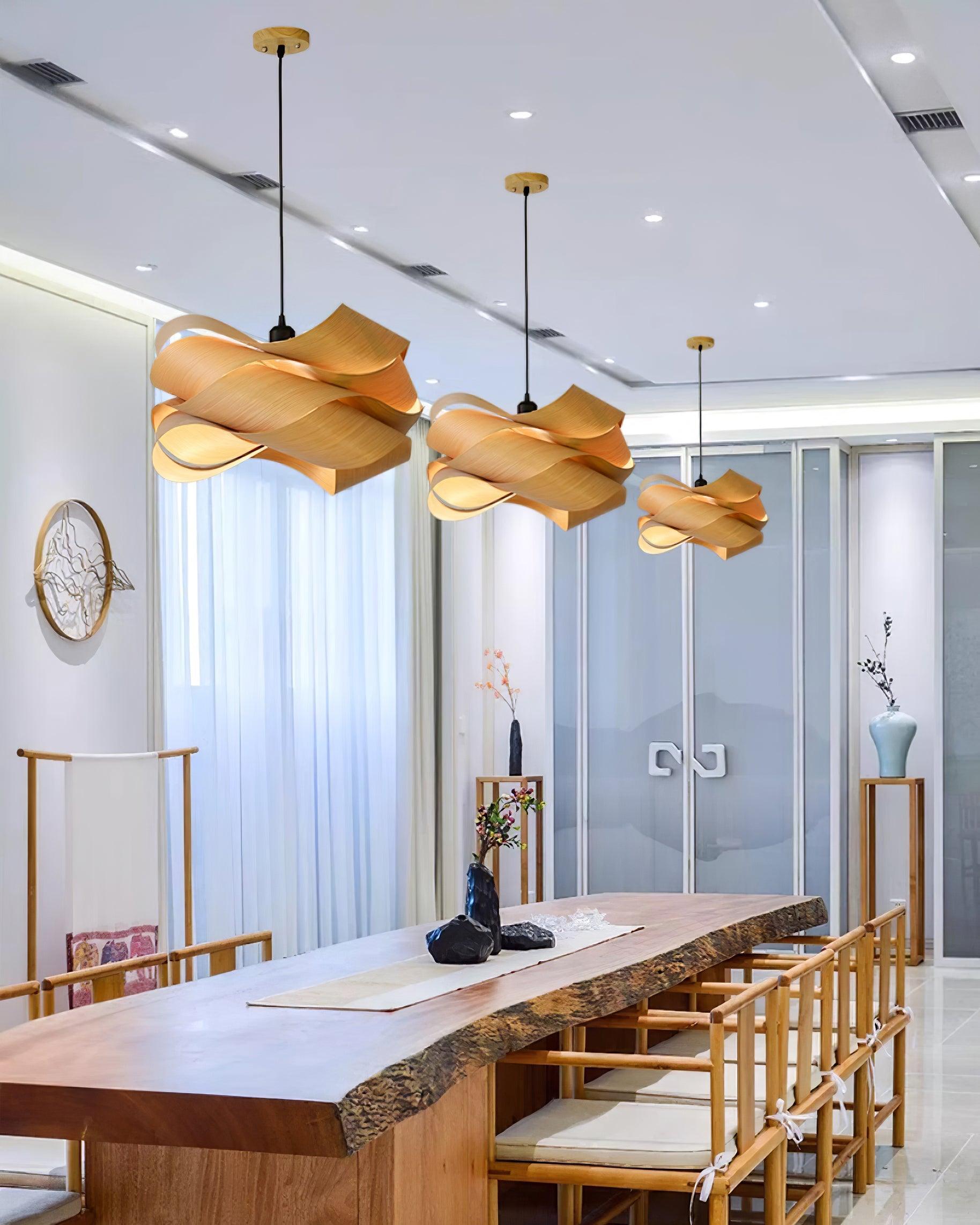 Elara Woodgrain Pendant Light For Dining Ambience Style