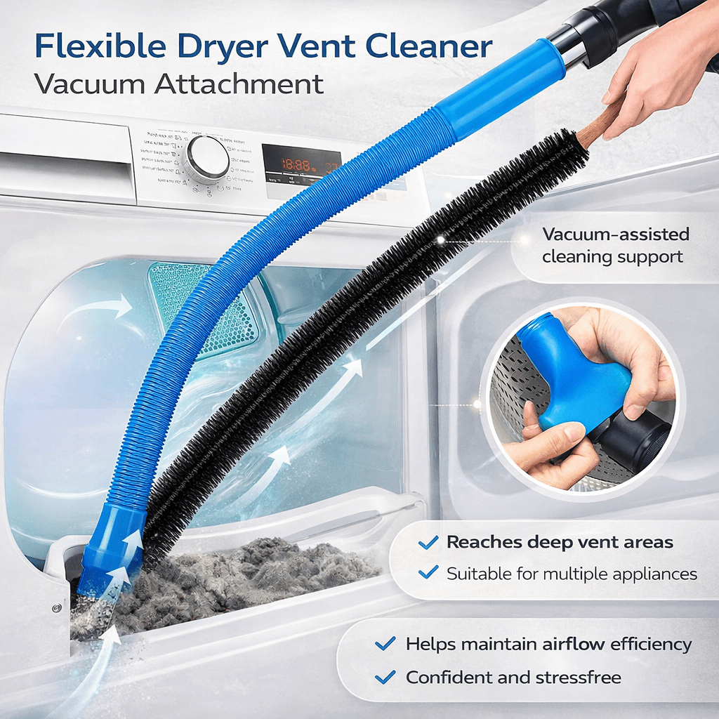 Lint Eliminator Versatile Dryer Vent Cleaner With Extended Reach