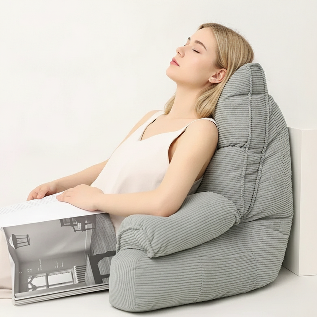 Lounge Comfort Memory Foam Bed Pillow With Arm Support For Reading Or Gaming