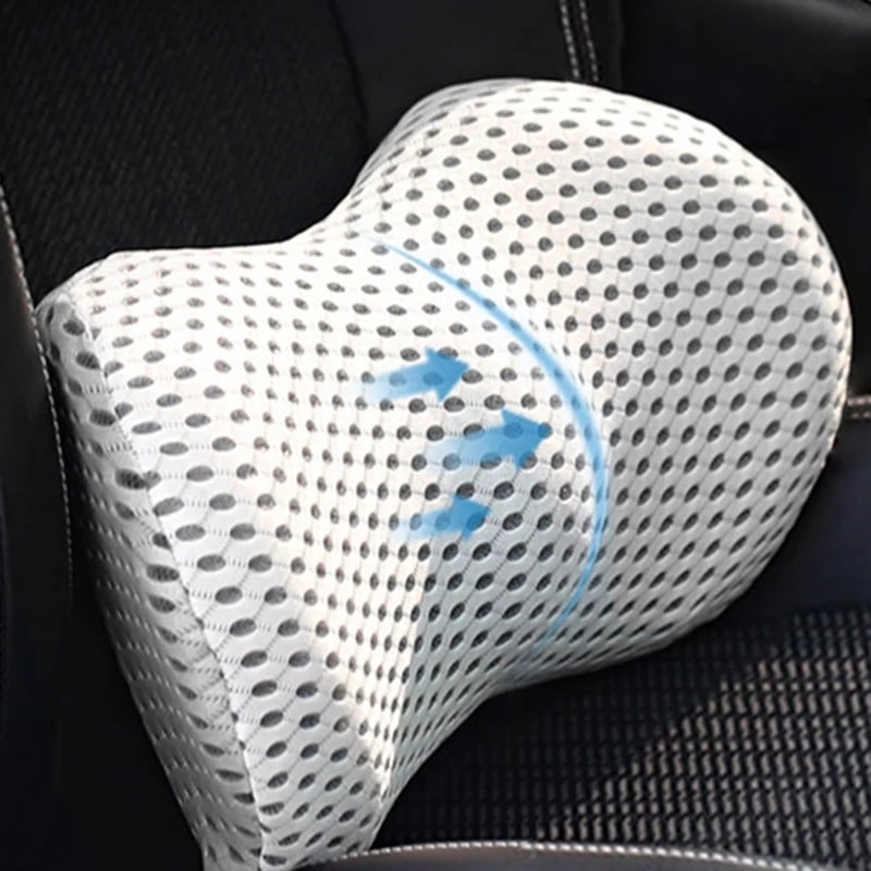 Ergonomic Memory Foam Lumbar Pillow With Adjustable Strap For Office Chair Support