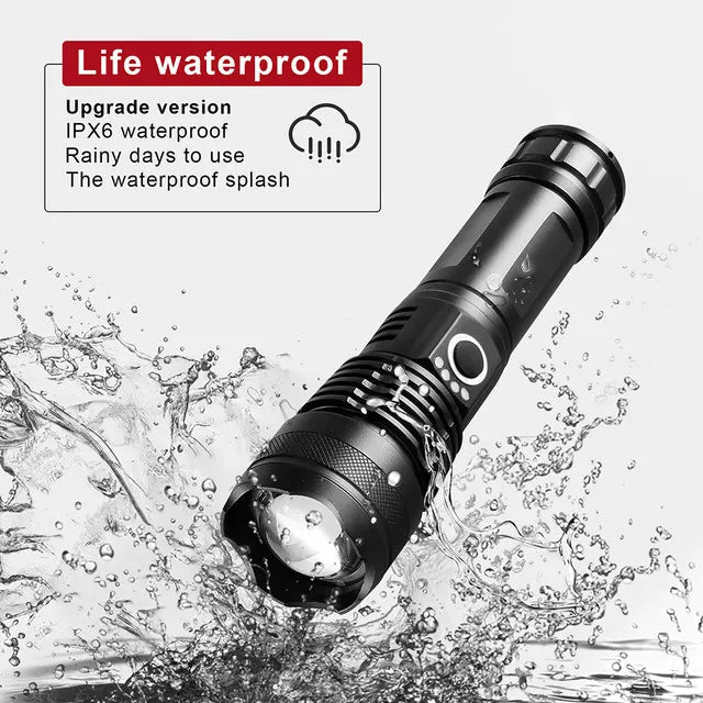 LumiBeam Rechargeable Flashlight Featuring Adjustable Zoom And Waterproof Outdoor Design