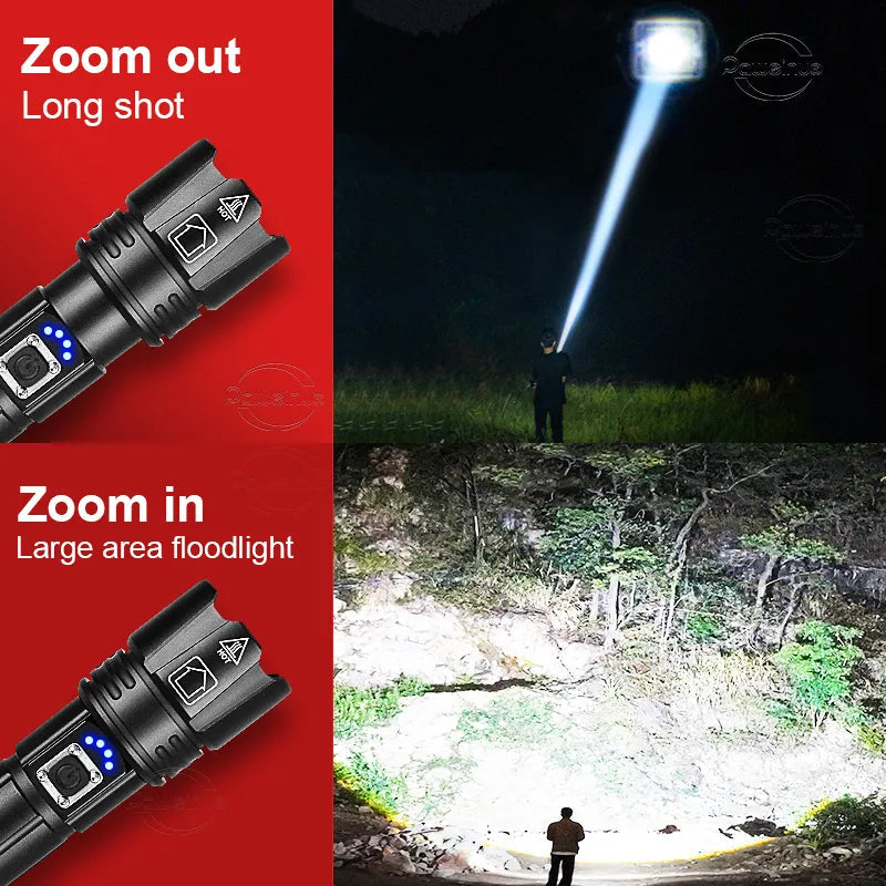 LumiBeam Rechargeable Flashlight Featuring Adjustable Zoom And Waterproof Outdoor Design