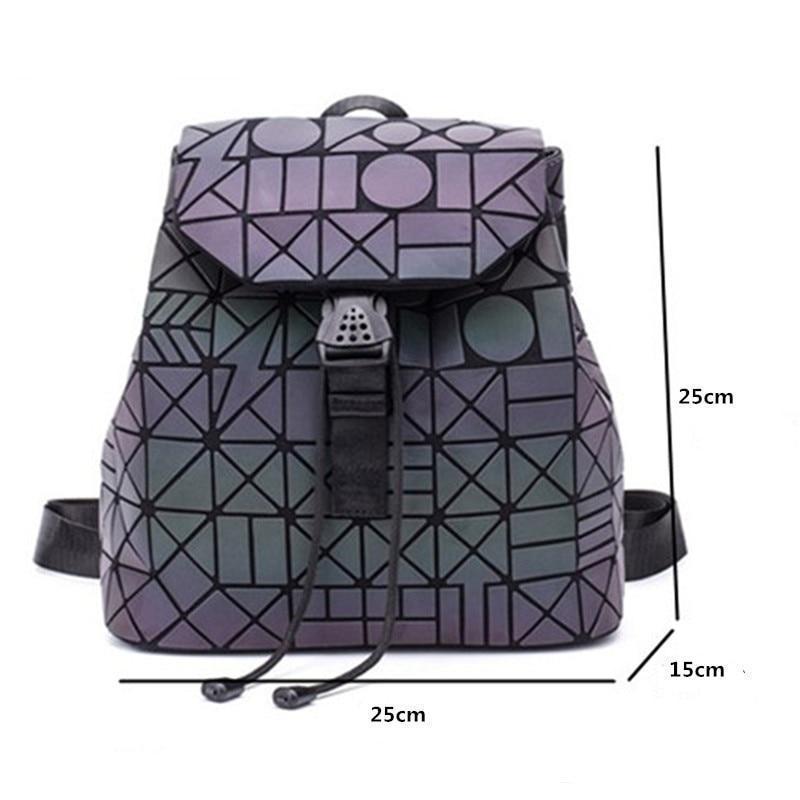 Luminous Geometric Travel Backpack With Color-Shift Design For Daily Use