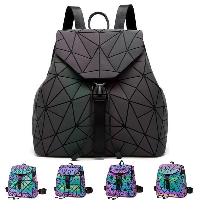 Luminous Geometric Travel Backpack With Color-Shift Design For Daily Use