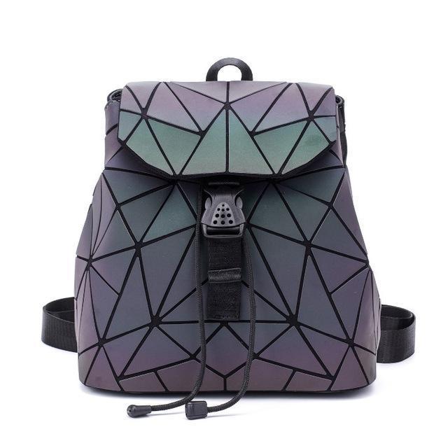 Luminous Geometric Travel Backpack With Color-Shift Design For Daily Use