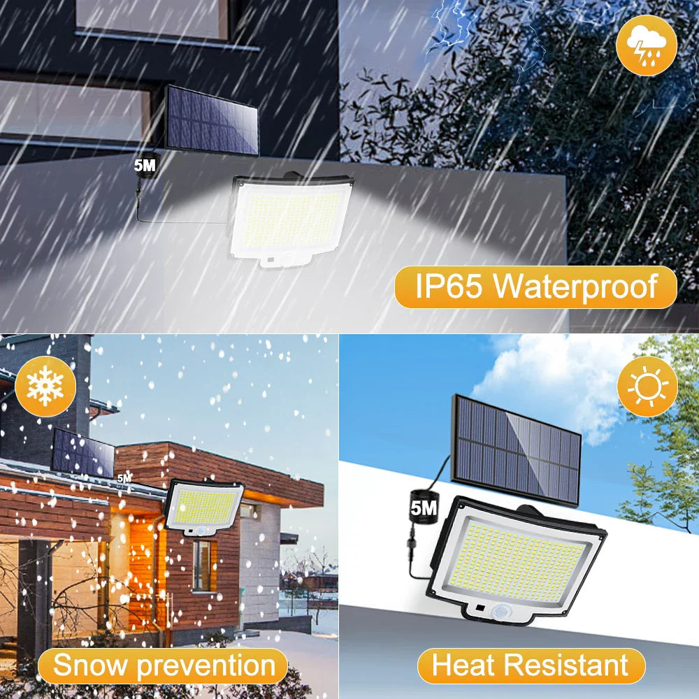 LumoGuard Solar Wall Lights Outdoor With Motion Sensor And Three Modes, IP65 Waterproof