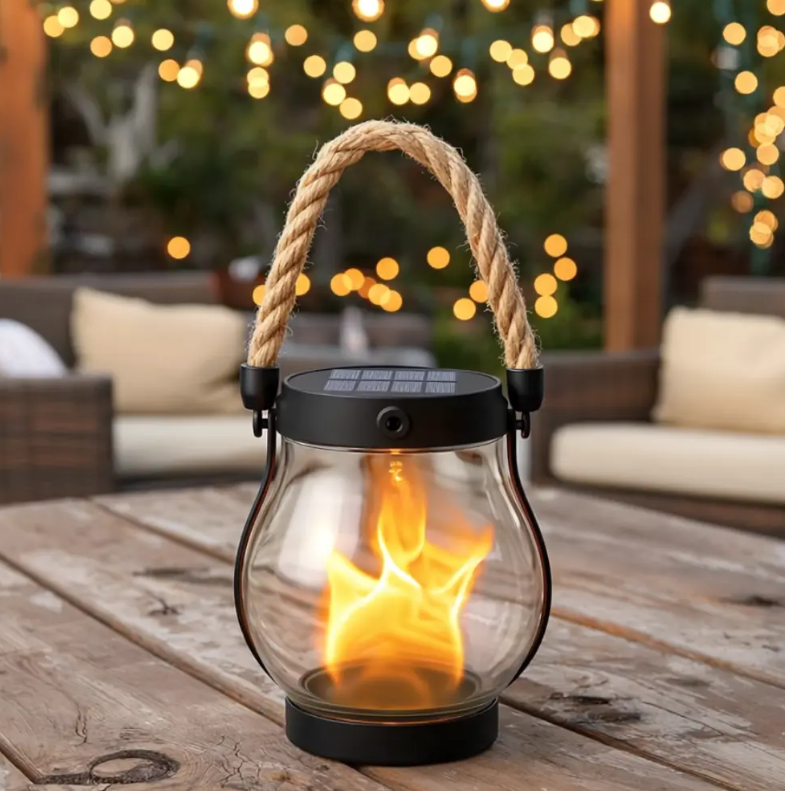 Lumosphere Rope-Handled Outdoor Lamp For Travel And Patio Ambience