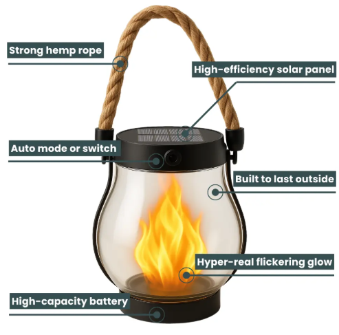 Lumosphere Rope-Handled Outdoor Lamp For Travel And Patio Ambience
