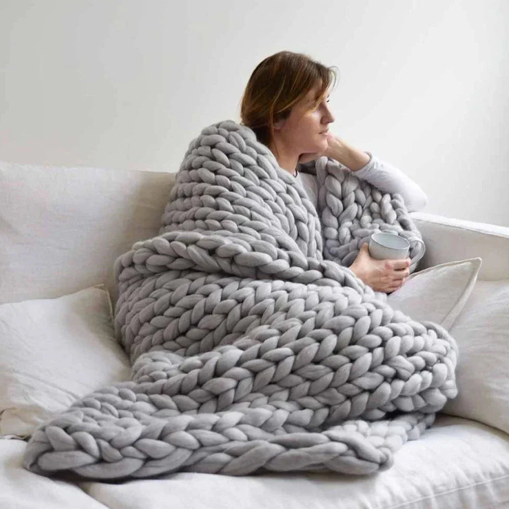 LuxeWool Chunky Wool Yarn For Cozy Blankets And Cushions With Fluffy Texture