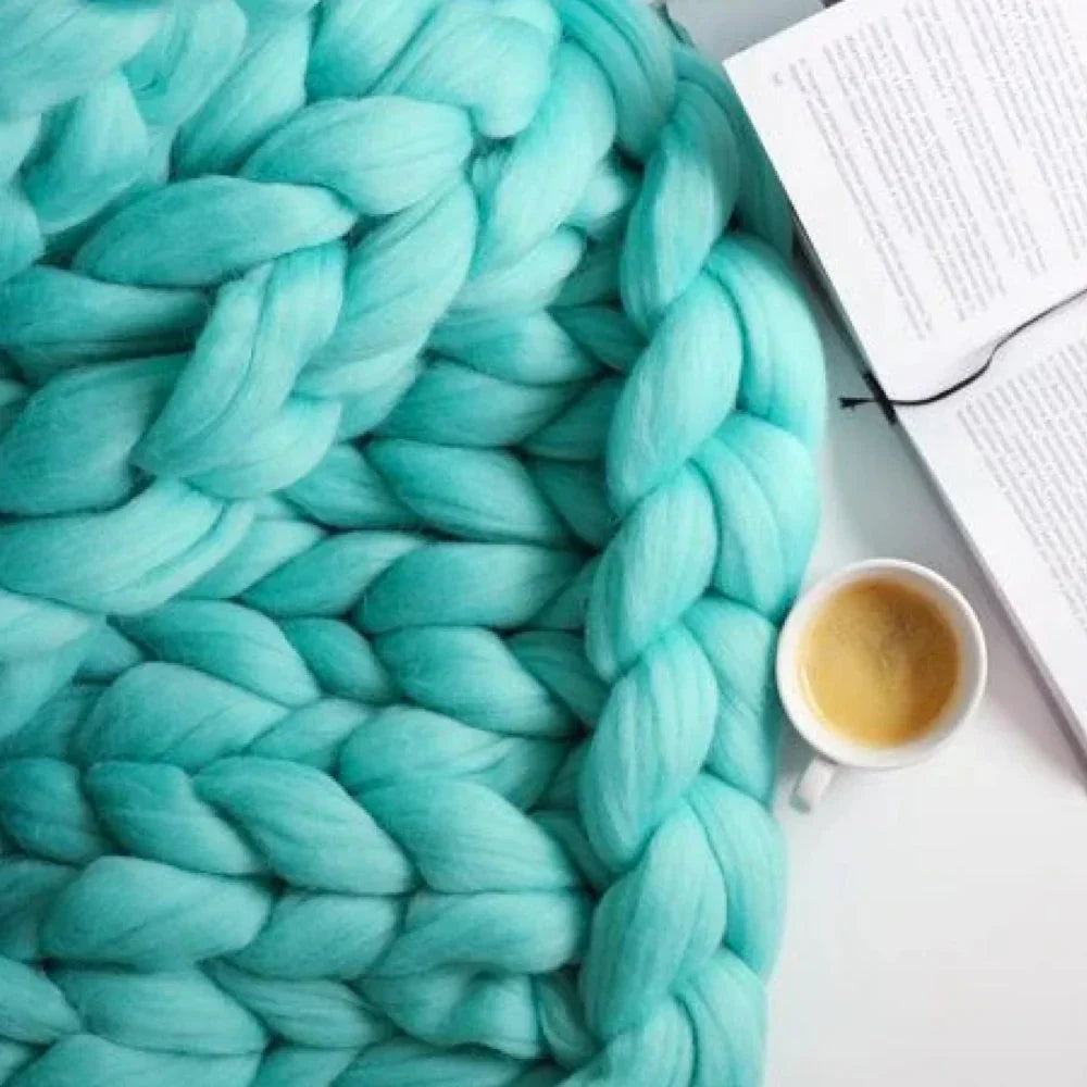LuxeWool Chunky Wool Yarn For Cozy Blankets And Cushions With Fluffy Texture