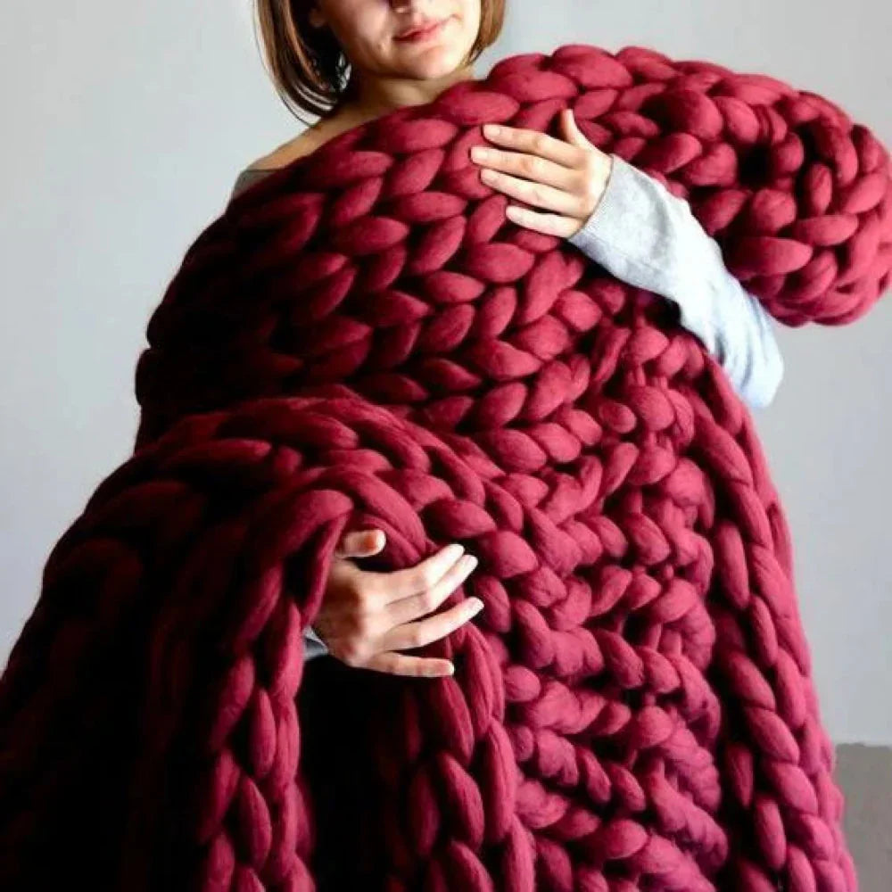 LuxeWool Chunky Wool Yarn For Cozy Blankets And Cushions With Fluffy Texture