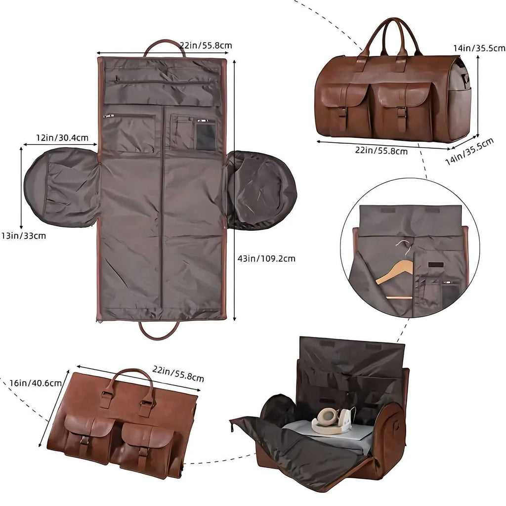 Luxe Duffle Bag Made Of Leather With Roomy Interior And Comfortable Handles