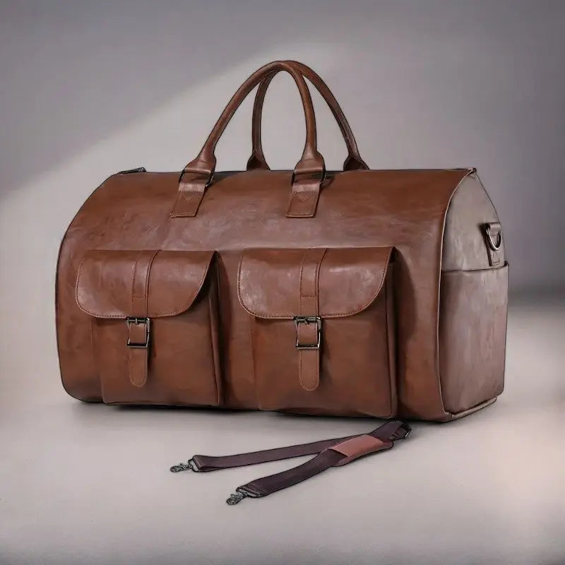 Luxe Duffle Bag Made Of Leather With Roomy Interior And Comfortable Handles