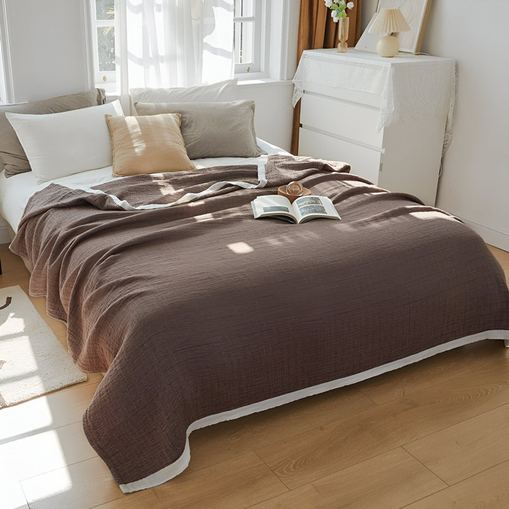 Luxurious Cooling Blanket With Muslin Cotton Layers For Airy Summer Nights