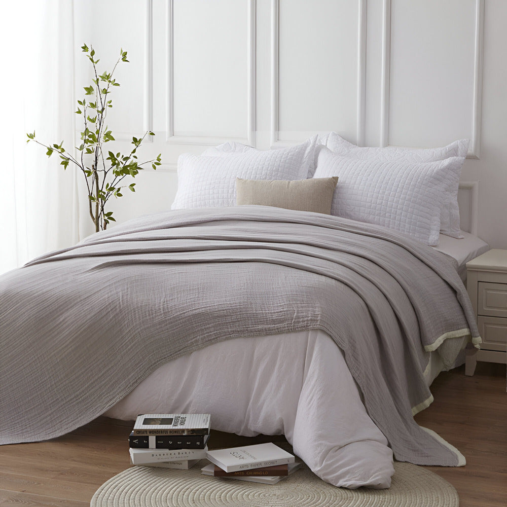 Luxurious Cooling Blanket With Muslin Cotton Layers For Airy Summer Nights