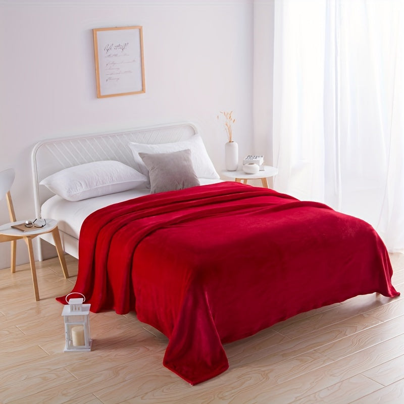 Luxurious Red Flannel Blanket For Cozy All Season Comfort