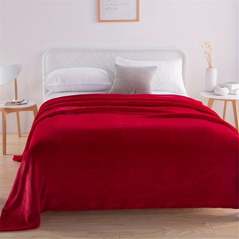 Luxurious Red Flannel Blanket For Cozy All Season Comfort