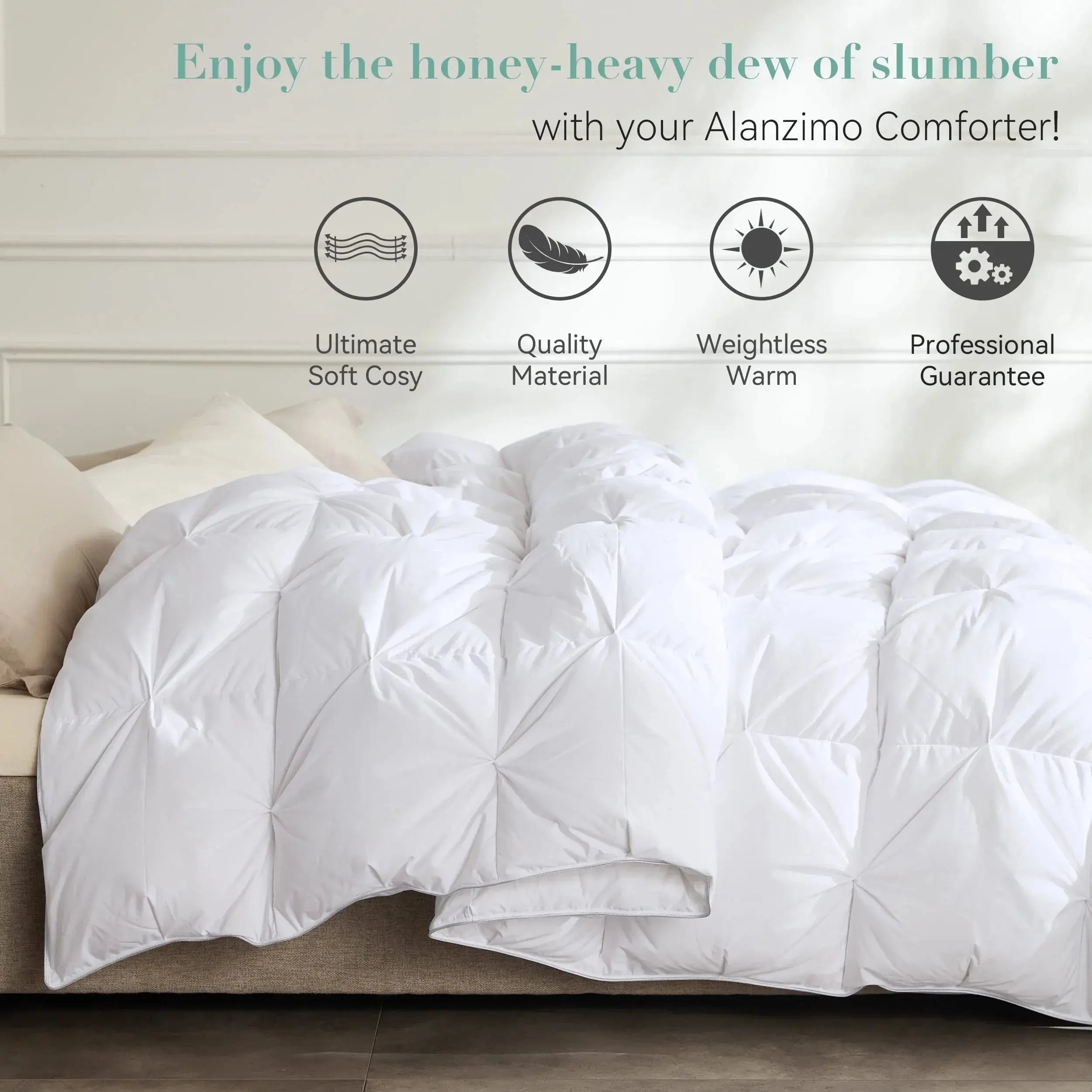 Luxurious Goose Down Duvet With Pinch Pleat For All-Season Comfort