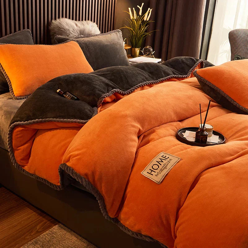 Velvet Fleece Duvet Set For King And Queen Beds With Extra Soft Comfort And Warmth