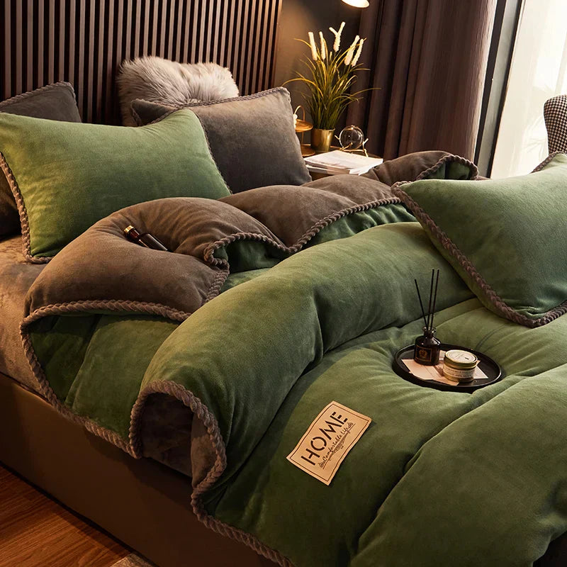 Velvet Fleece Duvet Set For King And Queen Beds With Extra Soft Comfort And Warmth