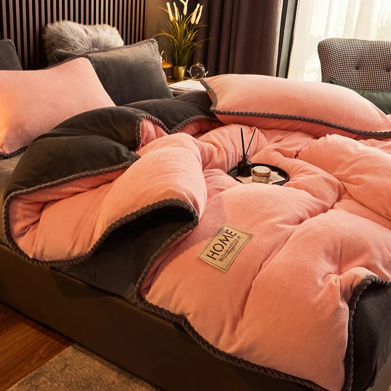 Velvet Fleece Duvet Set For King And Queen Beds With Extra Soft Comfort And Warmth