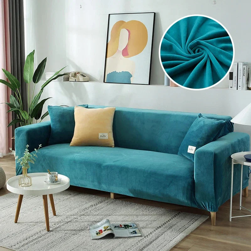 Luxurious Velvet Sofa Cover Delivers Premium Stretch For A Perfect Fit