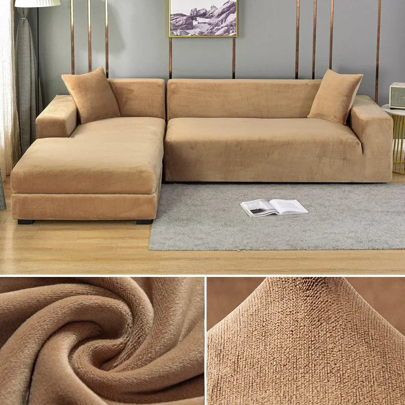 Luxurious Velvet Sofa Cover Delivers Premium Stretch For A Perfect Fit