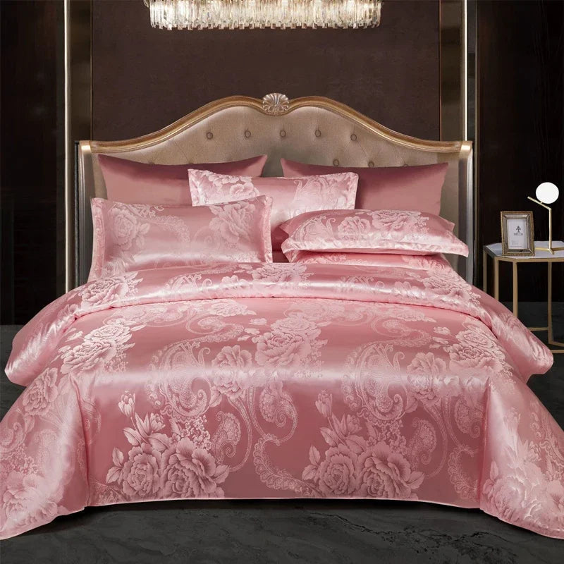 Luxurious King Size Duvet Cover Ensemble With Jacquard Pattern
